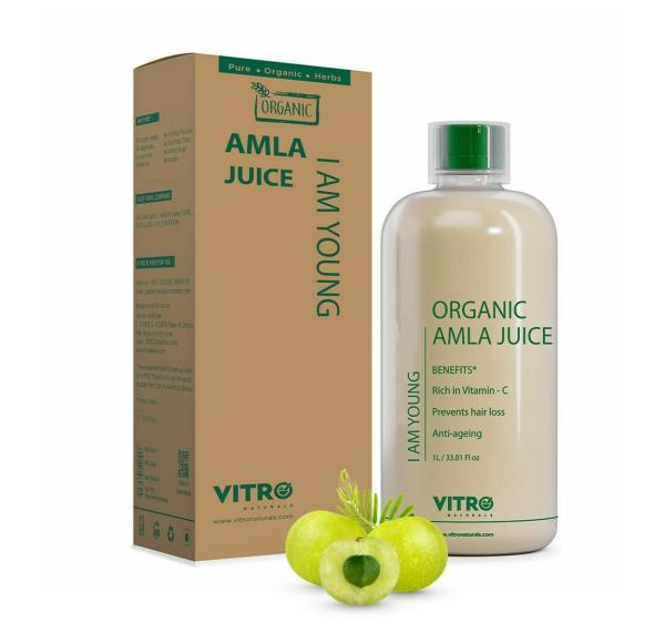 VITRO Organic Amla Juice With Pulp 1L Indian Gooseberry Juice With