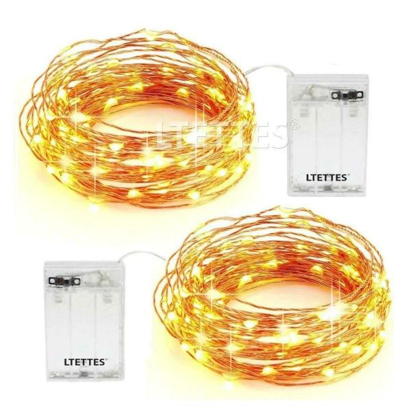 LTETTES Warm White 3AA Battery Powered Fairy String Lights 8.5 cm and