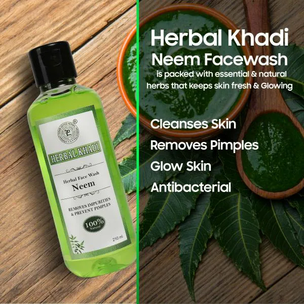 Herbal Khadi Natural Neem & Tea Tree face Wash Purifying Skin