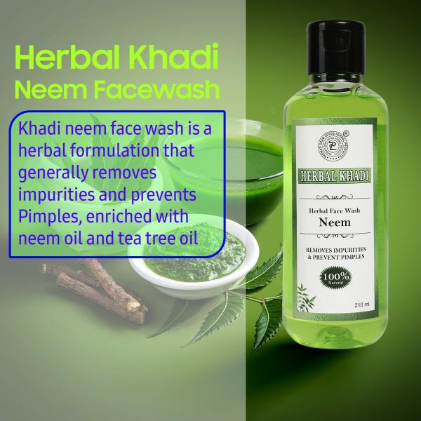 Herbal Khadi Natural Neem & Tea Tree face Wash Purifying Skin