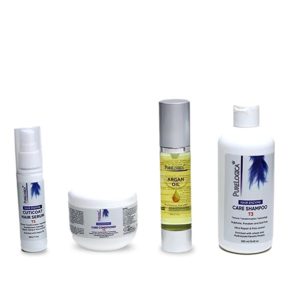 PURELOGICA Sulphate Free T3 Hair Care Kit Bromelain and Papain Enzyme