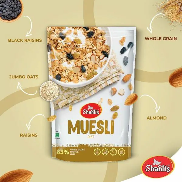 Shantis Diet Muesli Breakfast Cereal High in Iron Source of Fibre Ready