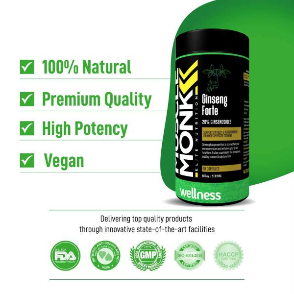 Musclemonk Ginseng Forte Capsules 60 Capsules JioMart