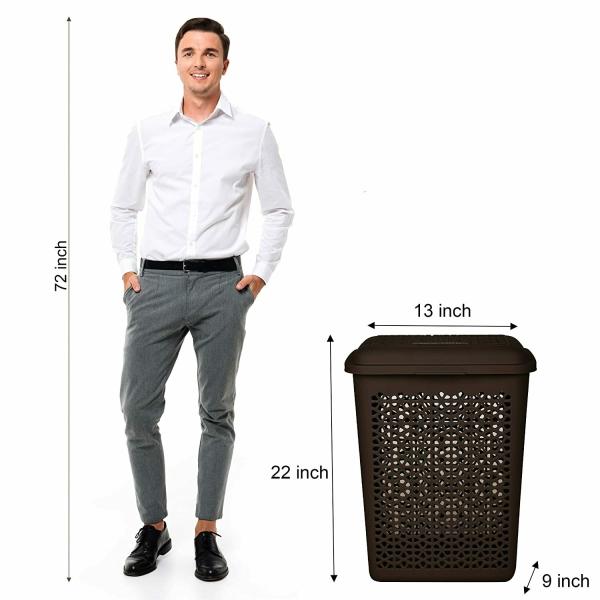 Kolorr Plastic Laundry Bag/Basket, 45 litres, D.Brown JioMart