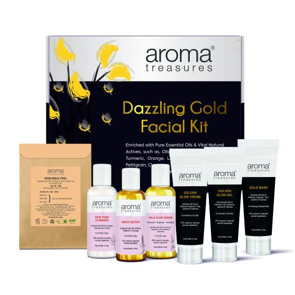 Aroma Treasures Dazzling gold facial kit for all skin types JioMart