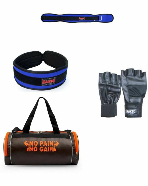 Rakso Workout Gym Bag, Weight Lifting Belt and Glove JioMart