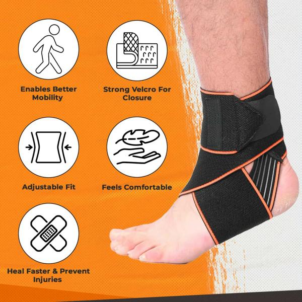 Skudgear Orange Nylon One Size Leg Ankle Support For Unisex JioMart