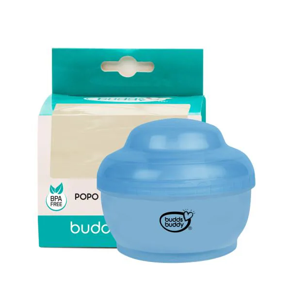 Buddsbuddy Popo Blue Baby Powder Puff with Storage Case JioMart