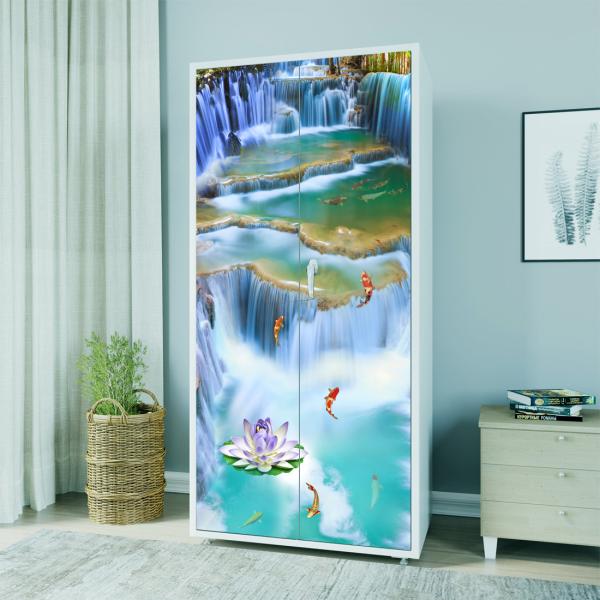 WallWear Almirah Stickers Self Adhesive Almirah Door Sticker