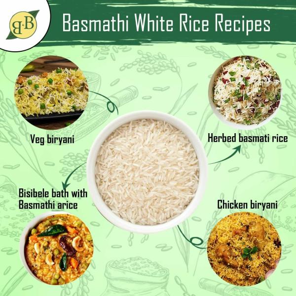 B&B Organics Basmati White Rice / Briyani Rice (Long Grain) (0.5 kg