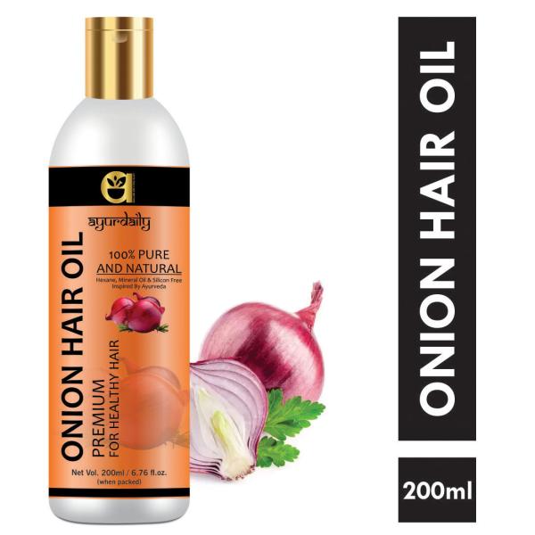 Ayurdaily Red Onion Anti Hair Loss & Hair Growth oil with Pure Argan oil, Rosemary oil (200 ml