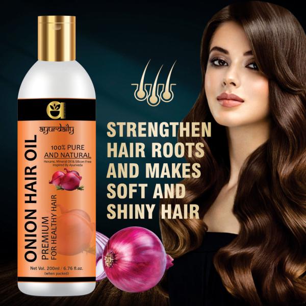 Ayurdaily Red Onion Anti Hair Loss & Hair Growth oil with Pure Argan