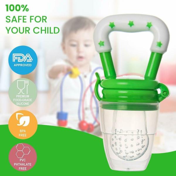 Ssanvi Green Baby Food Feeder, Fruit Feeder Pacifier, Fruit Nibbler