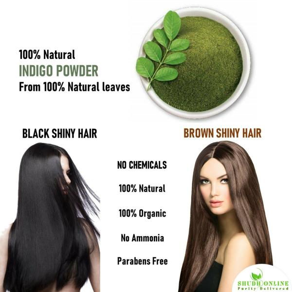 Shudh Online Indigo Powder Organic for Hair Black Colour (500 Grams),  Natural Avuri Leaf Powder, Neela Amari, Neel Patti, Neelayamari, Neli Aku -  JioMart