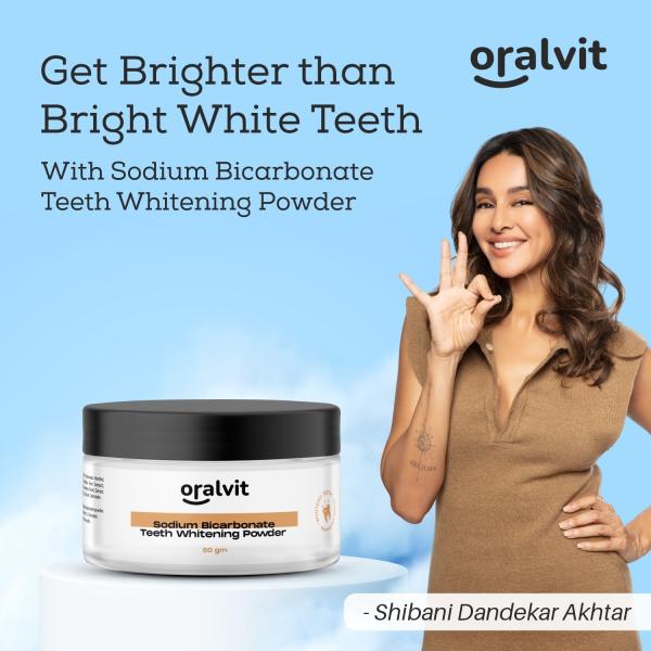 Oralvit Sodium Bicarbonate Teeth Whitening Powder with Baking Soda