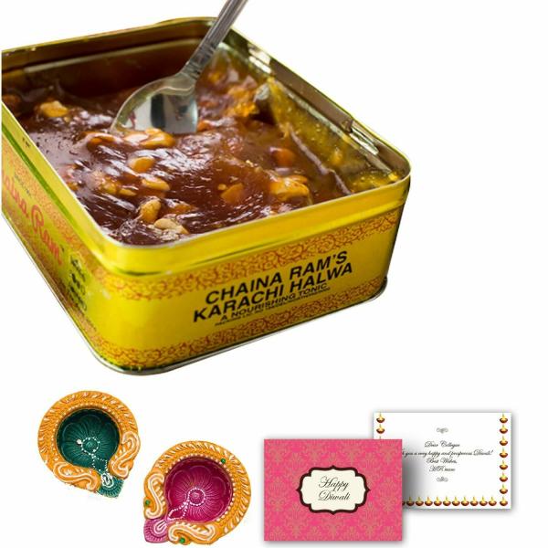 Chaina Ram Desi Ghee Karachi Halwa Tin Box Indian Sweet , 700 gm with