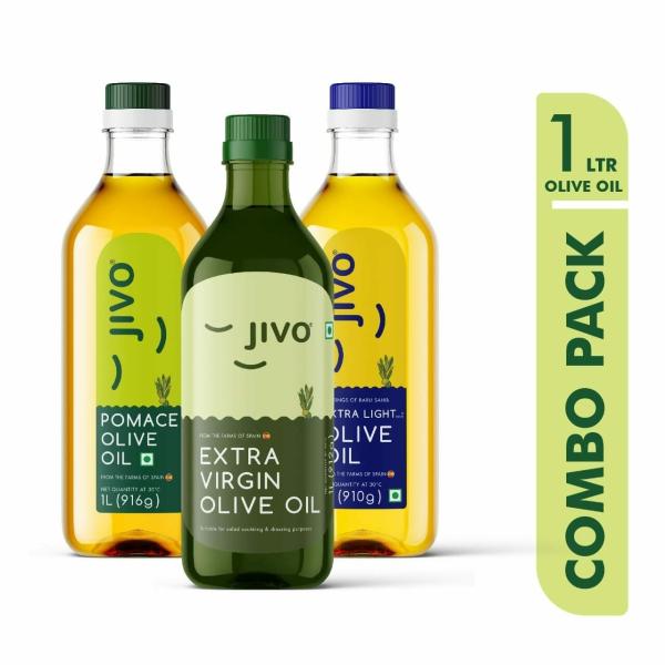 Jivo Extra light Olive Oil, Extra Virgin Olive Oil & Pomace Olive Oil