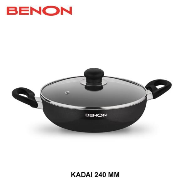 BENON Premium Aluminium Non Stick Induction Base Kadai/Khadai with