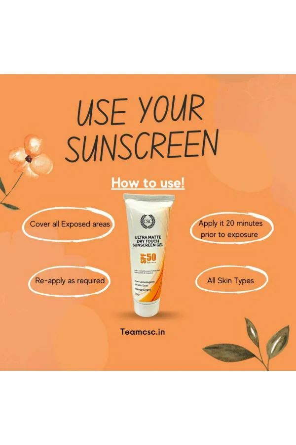 CSC Ultra Matte Dry Touch Zinc Oxide Sunscreen Gel with Titanium Oxide