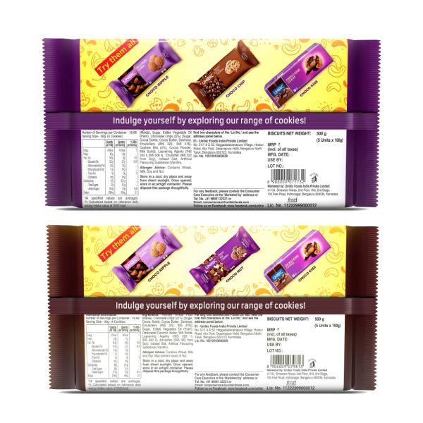 UNIBIC Assorted Value pack of 2 Choco Chip & Choco Nut Cookies (1000 g, Pack of 2) JioMart