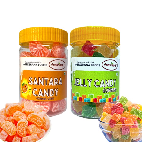 Freshana Combo of Santara Candy & Jelly Candy (200G+200G) Orange