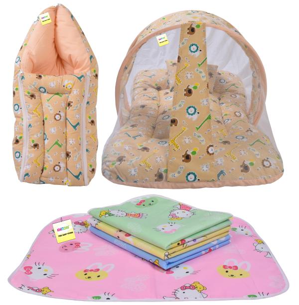 Kwitchy New Born Baby Boy's & Baby Girl's Bedding Combo Mosquito Net