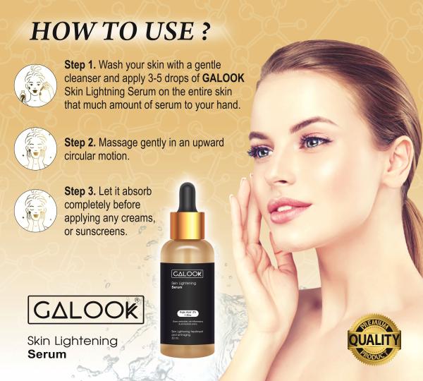 Galook Skin Lightening Whitening Brightening And Intimate Serum With Kojic Acid And Zinc For