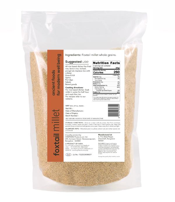 Foxtail Millet Whole Grains Siridhanya Navane Akki, Thenai Arisi