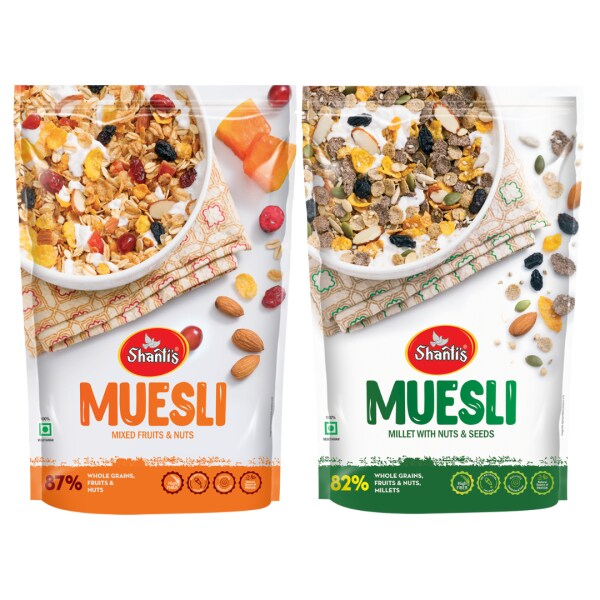 SHANTI'S Muesli FruitNut & Millets Breakfast Cereal High In Protein