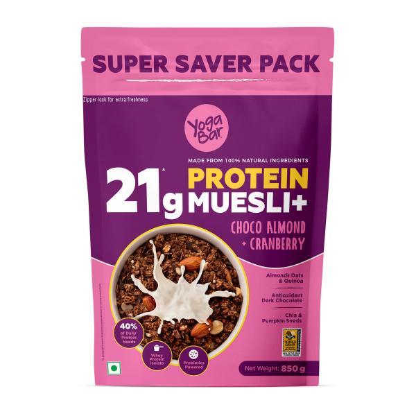 Yogabar High Protein Muesli 850g Protein Food with Choco Almond