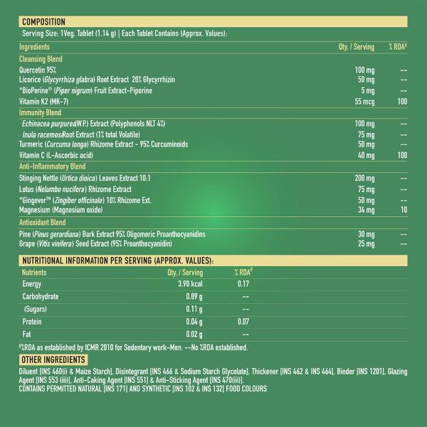 TrueBasics Lung Detox Supplements, 100 Natural Herbal Blends, Vitamin