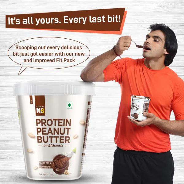 MuscleBlaze High Protein Peanut Butter with Pea Protein & Whey Protein ...