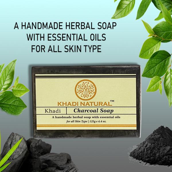 Khadi Natural Charcoal Bathing Herbal Soap With Essential Oil Pack of 7 JioMart