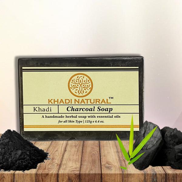 Khadi Natural Charcoal Bathing Herbal Soap With Essential Oil Pack of 7 JioMart