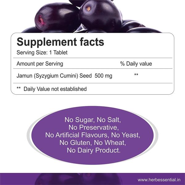 Herb Essential Jamun Tablets 60 Tablets JioMart