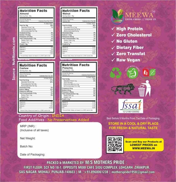 Meewa 1 Kg Premium Walnut Quarter Kernels Akhrot Giri 1000 Grams