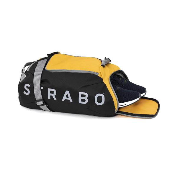 Strabo Unisex Black, Yellow Gym Shoulder Bag With Shoe Compartment