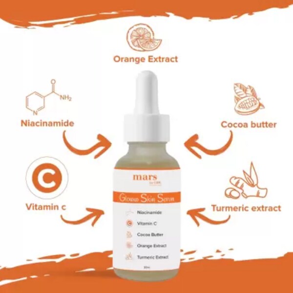 mars by GHC Vitamin C Serum for Glowing Skin, Niacinamide,Orange