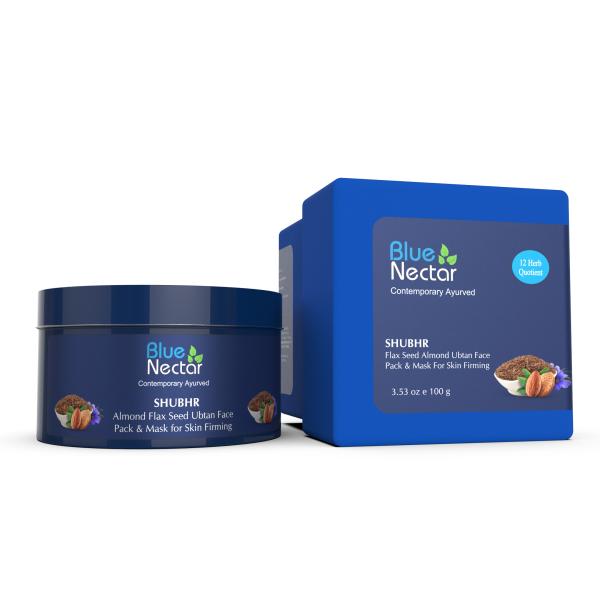 Blue Nectar Almond & Flax Seed Ubtan Face Mask & Pack for Skin Firming