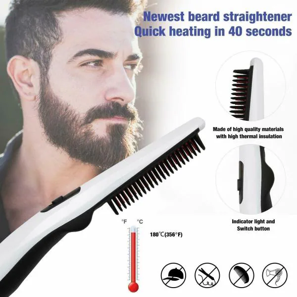 FIGMENT Quick Hair Styler for Men Electric Beard Straightener Massage Hair  Comb Beard Comb Multifunctional Curly Hair Straightening Comb Curler, Beard  Straightener (V2 styler) - JioMart
