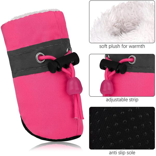 KUTKUT Dog Shoes, AntiSlip Dog Boots with Reflective Stripe