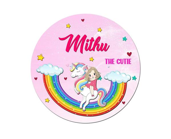 Ashvah Multicolour Engineered Wood Unicorn Customizable Fridge Sticker  Magnet-Gift On Happy Birthday For Friend, Daughter, Name-Mithu - JioMart