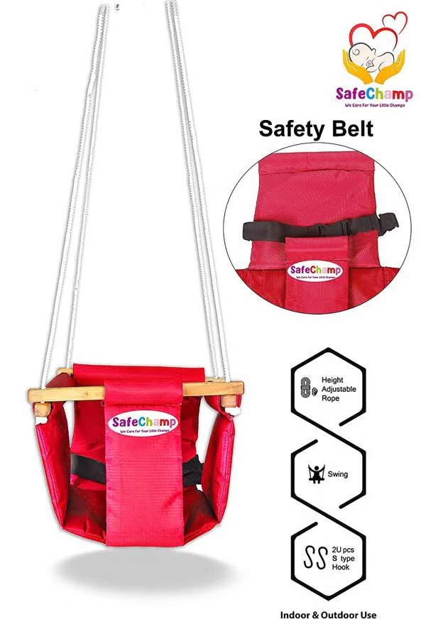 SafeChamp Red Ducky Baby Swing Seat Hanging Indoor Swing for Kids