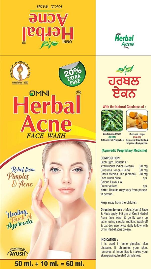 OMNI HERBAL ACNE FACE WASH For Unisex Total 240 ml JioMart