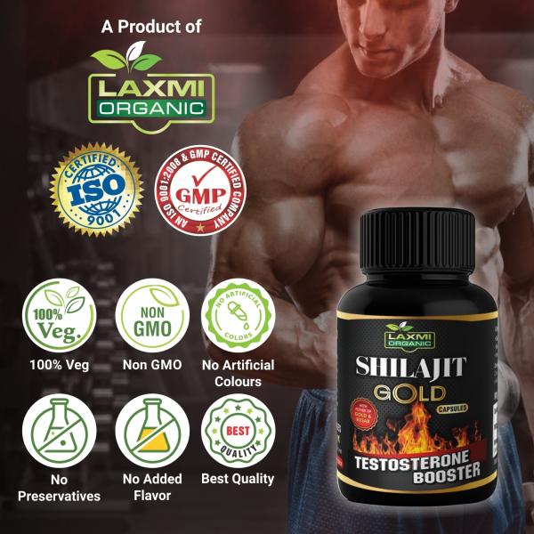 Laxmi Organic Shilajit gold with gold kesar safed musli tribulus terrestris ext ayurvedic