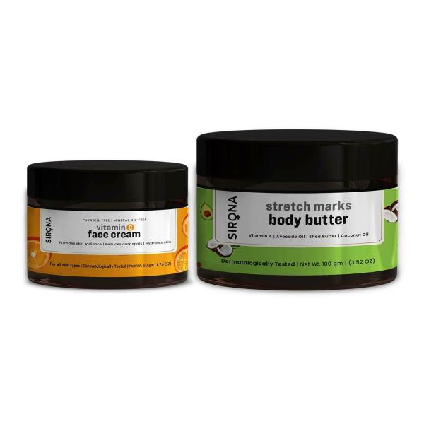 Sirona Vitamin C Face Cream for Skin Radiance and Stretch Marks Body