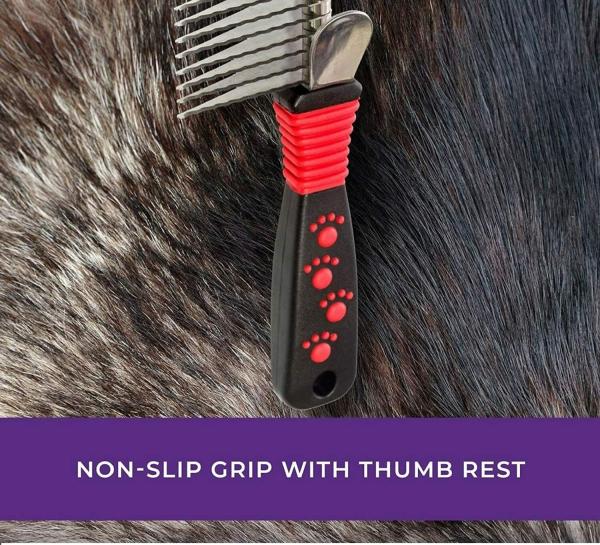 Emily Pets Dematting Comb, Stainless Steel Blades Rakes, Matted Knotted