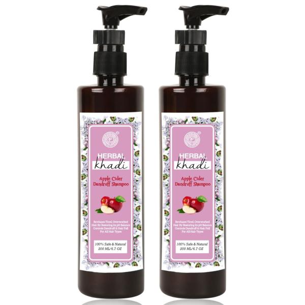Herbal Khadi Apple Cider Dandruff Shampoo Enriched With Amla Extract