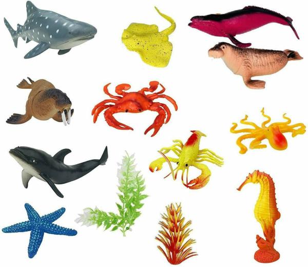 DALANI Water World Aquatic Animals Fish Toys Set for Kids - Pack of 13  (Multicolor) - JioMart