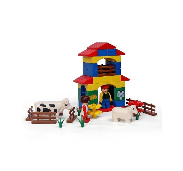 PEACOCK Kinder Blocks Farm House Set, Multicolor (Set of 52) JioMart